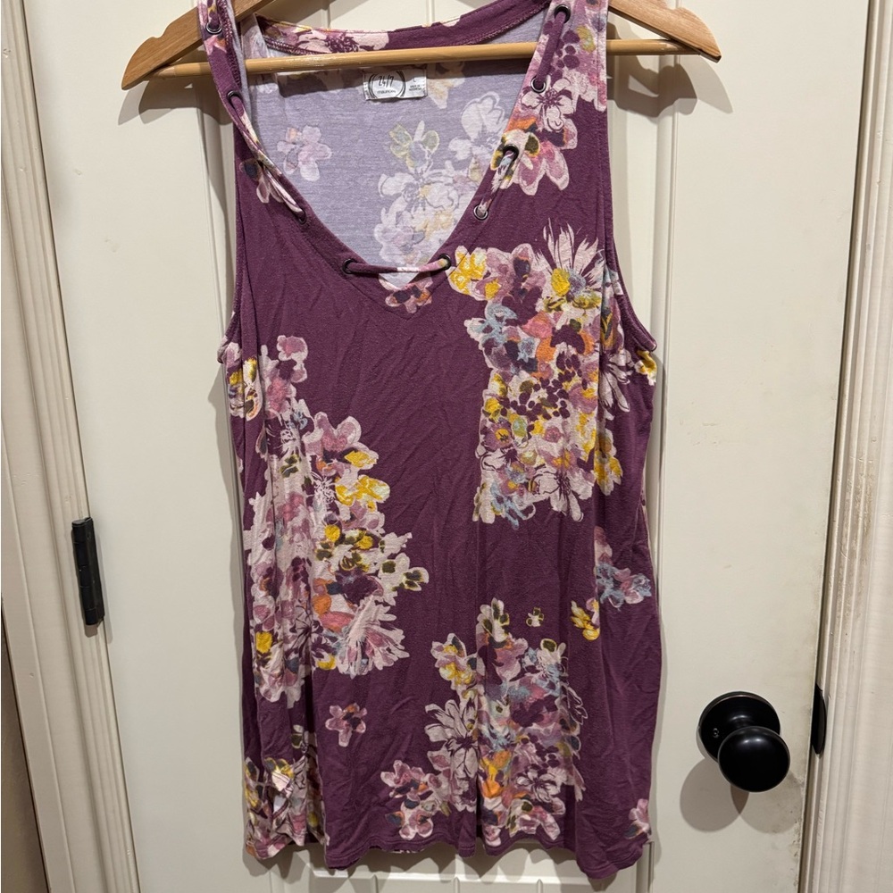 Floral Purple Sleeveless Top
